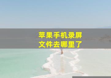 苹果手机录屏文件去哪里了