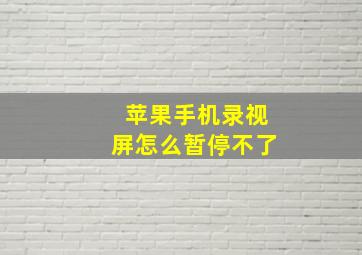 苹果手机录视屏怎么暂停不了