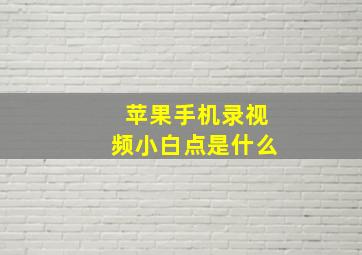 苹果手机录视频小白点是什么