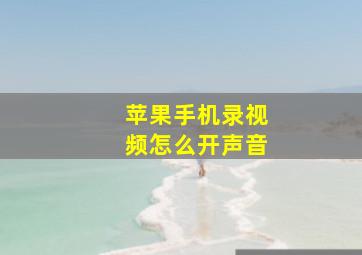 苹果手机录视频怎么开声音