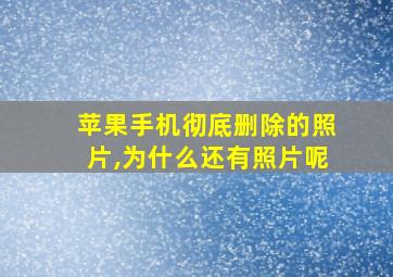 苹果手机彻底删除的照片,为什么还有照片呢