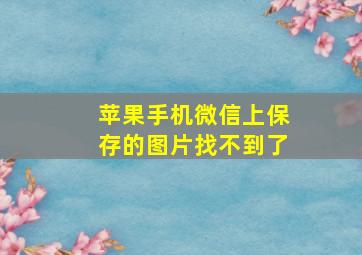 苹果手机微信上保存的图片找不到了