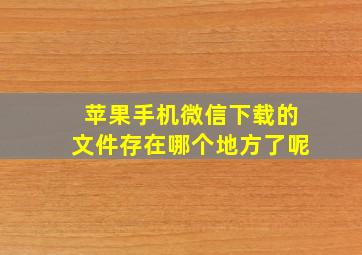 苹果手机微信下载的文件存在哪个地方了呢