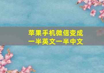 苹果手机微信变成一半英文一半中文