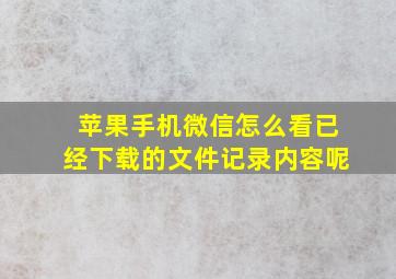 苹果手机微信怎么看已经下载的文件记录内容呢