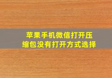 苹果手机微信打开压缩包没有打开方式选择