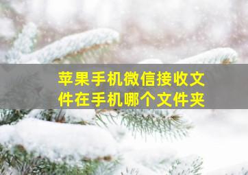 苹果手机微信接收文件在手机哪个文件夹