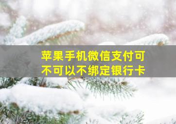 苹果手机微信支付可不可以不绑定银行卡