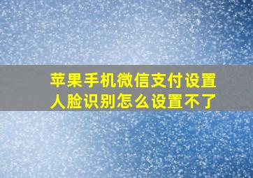 苹果手机微信支付设置人脸识别怎么设置不了