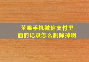 苹果手机微信支付里面的记录怎么删除掉啊