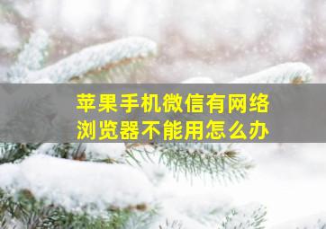 苹果手机微信有网络浏览器不能用怎么办