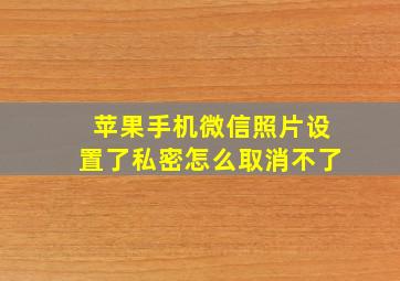 苹果手机微信照片设置了私密怎么取消不了