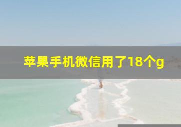 苹果手机微信用了18个g