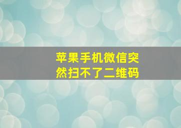 苹果手机微信突然扫不了二维码