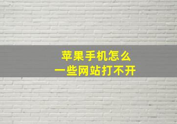 苹果手机怎么一些网站打不开