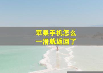 苹果手机怎么一滑就返回了