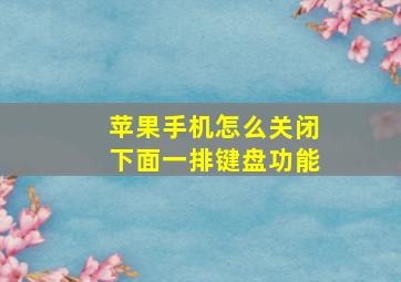 苹果手机怎么关闭下面一排键盘功能