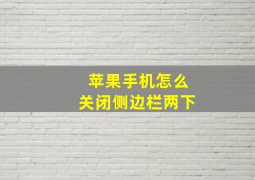 苹果手机怎么关闭侧边栏两下