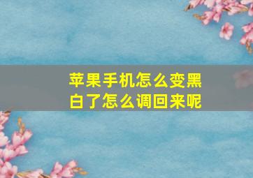 苹果手机怎么变黑白了怎么调回来呢