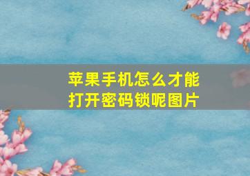 苹果手机怎么才能打开密码锁呢图片