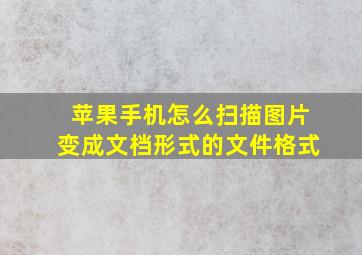 苹果手机怎么扫描图片变成文档形式的文件格式