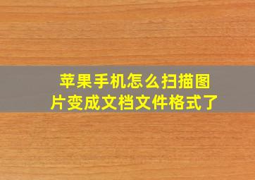 苹果手机怎么扫描图片变成文档文件格式了