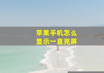 苹果手机怎么显示一直亮屏