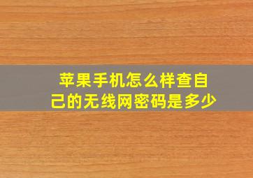 苹果手机怎么样查自己的无线网密码是多少