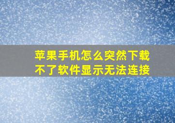 苹果手机怎么突然下载不了软件显示无法连接