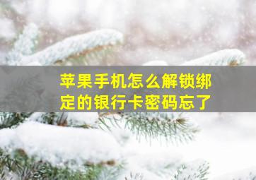 苹果手机怎么解锁绑定的银行卡密码忘了