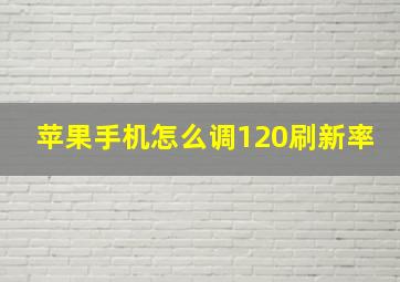 苹果手机怎么调120刷新率