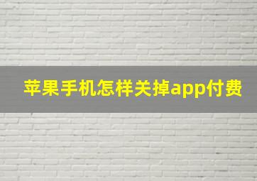 苹果手机怎样关掉app付费