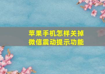 苹果手机怎样关掉微信震动提示功能