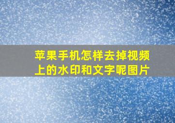 苹果手机怎样去掉视频上的水印和文字呢图片