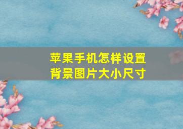 苹果手机怎样设置背景图片大小尺寸