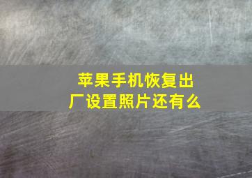 苹果手机恢复出厂设置照片还有么