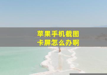 苹果手机截图卡屏怎么办啊