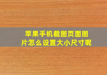 苹果手机截图页面图片怎么设置大小尺寸呢