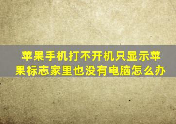 苹果手机打不开机只显示苹果标志家里也没有电脑怎么办