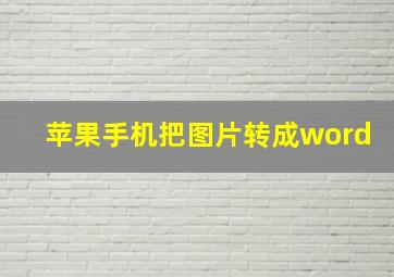 苹果手机把图片转成word