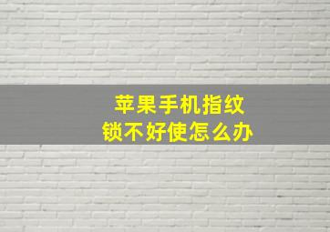 苹果手机指纹锁不好使怎么办