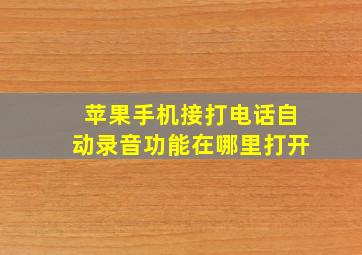 苹果手机接打电话自动录音功能在哪里打开