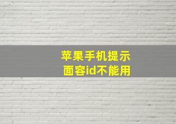 苹果手机提示面容id不能用