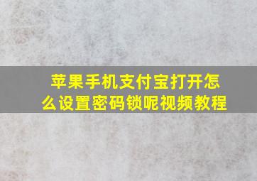 苹果手机支付宝打开怎么设置密码锁呢视频教程