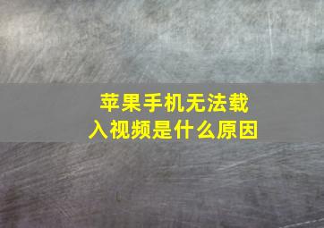 苹果手机无法载入视频是什么原因