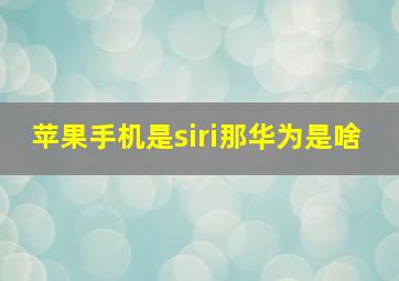 苹果手机是siri那华为是啥