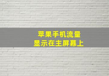 苹果手机流量显示在主屏幕上