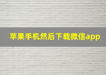 苹果手机然后下载微信app