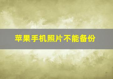 苹果手机照片不能备份