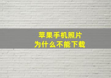 苹果手机照片为什么不能下载